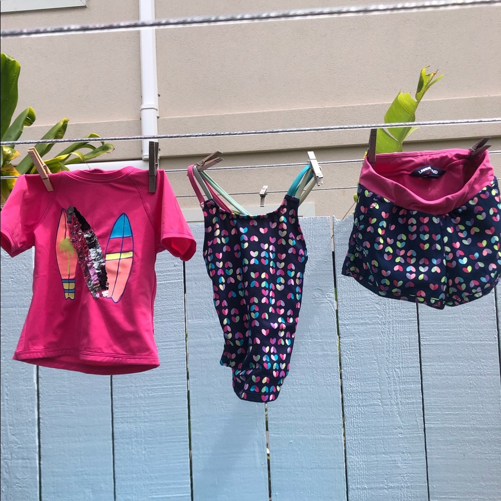 Lands End 3 Piece Swim Sz 4